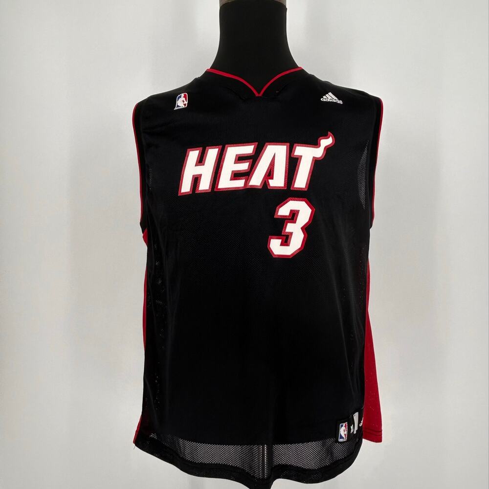 Adidas Miami Heat Dwyane Wade #3 Jersey Youth Boys XL 18-20 Black NBA Basketball